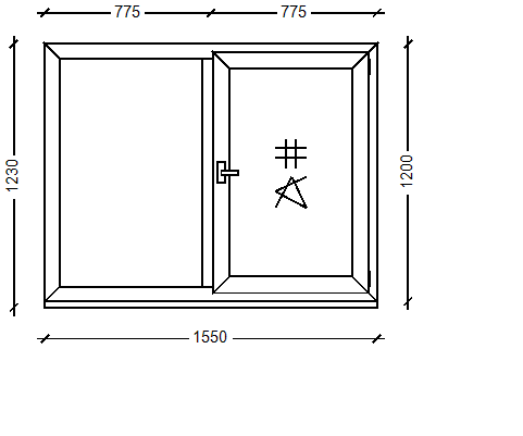 IVAPER GRAU 62: Окно, Ivaper 62 мм (В), Maco, 1200х1550, Белый, Белый