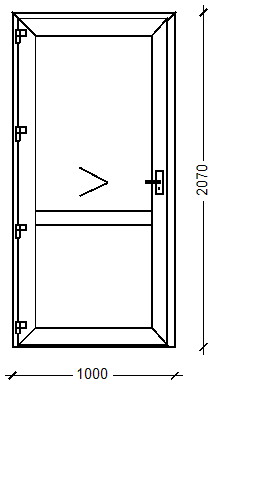 ПластКом КОМФОРТ: Дверь входная открывание внутрь, Ivaper 70 мм, Дверная фурнитура, 2070х1000, Белый