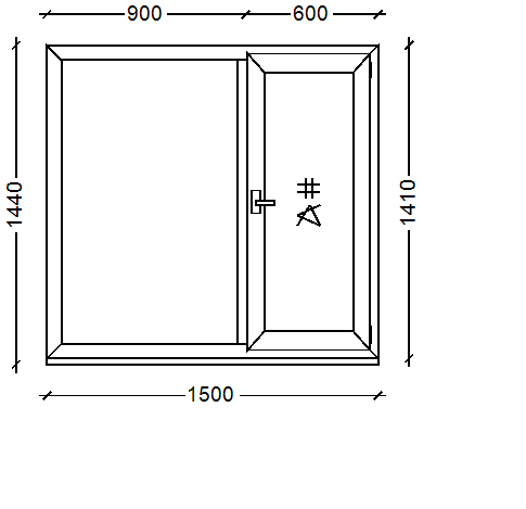 ПластКом СТАНДАРТ: Окно, Ivaper 62 мм, Siegenia Titan, 1410х1500, Белый, Белый