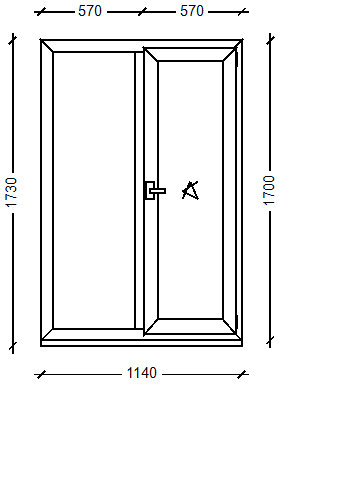 IVAPER GRAU 62: Окно, Ivaper 62 мм (В), Vorne, 1700х1140, Белый, Белый